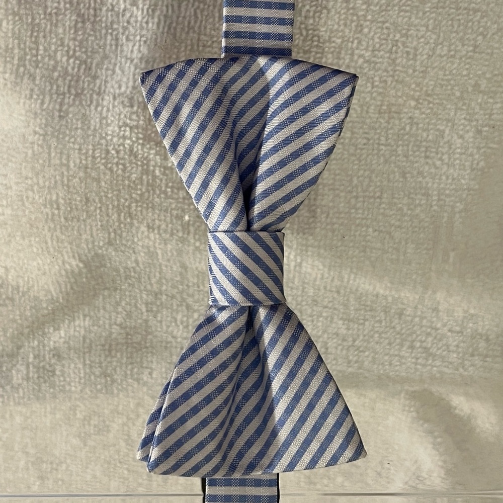 Van Heusen Blue & White Adjustable Length Bow Tie.
